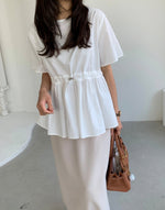 앞 스트링 블라우스