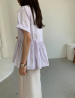 앞 스트링 블라우스