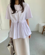 앞 스트링 블라우스