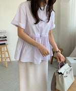 앞 스트링 블라우스