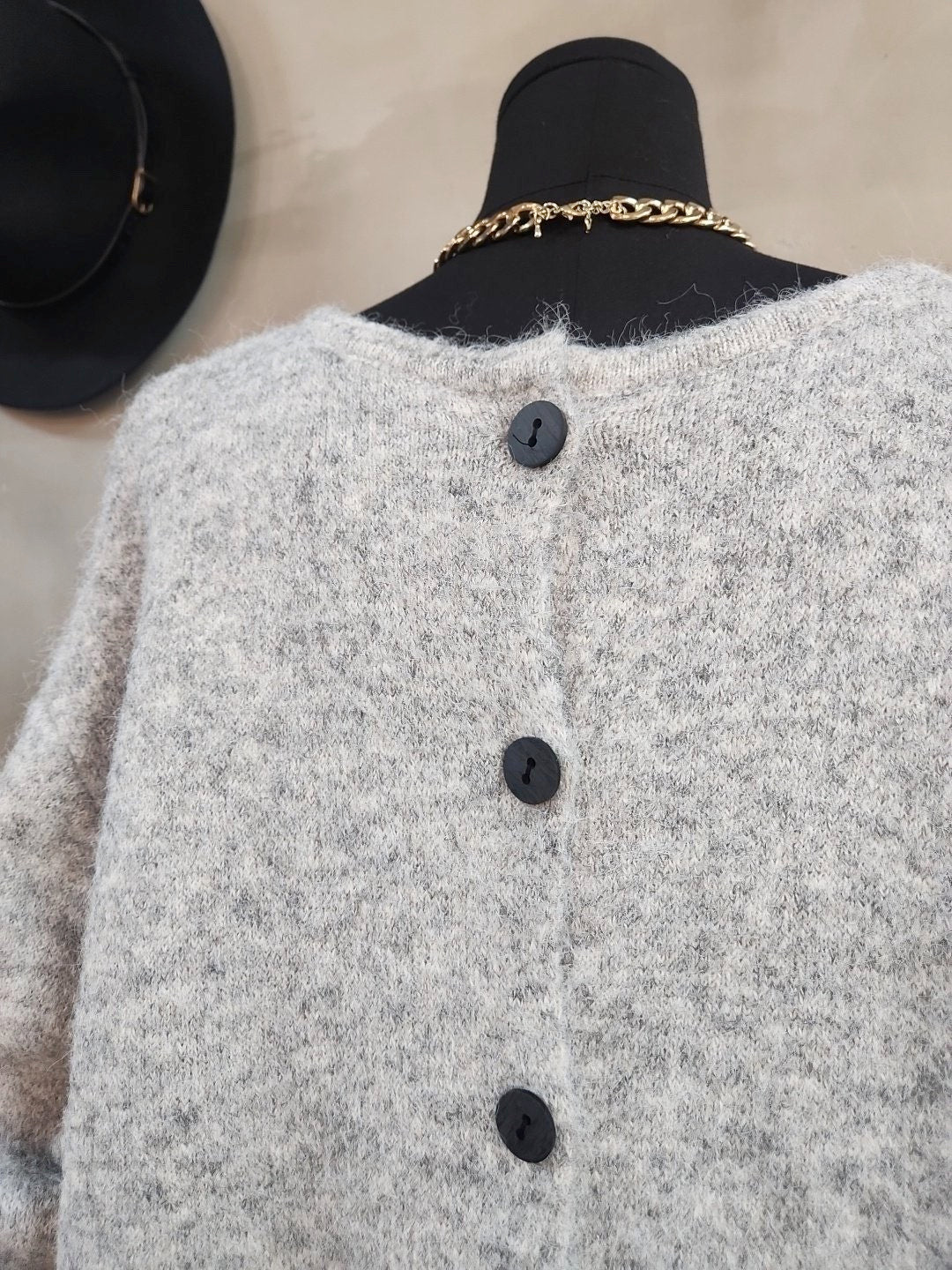 니트 뒷단추 롱스커트 set