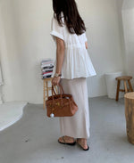 앞 스트링 블라우스