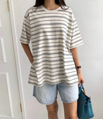 루즈 언발 단가라 티셔츠