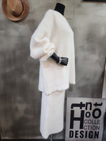 니트 뒷단추 롱스커트 set