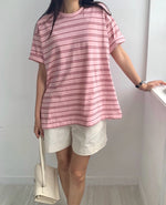 루즈 언발 단가라 티셔츠