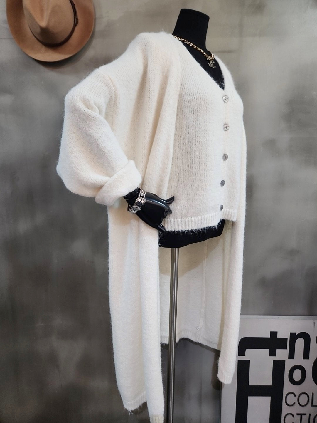 니트 조끼 가디건 set
