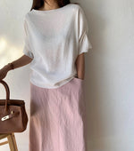 반팔 요루 스트링 블라우스