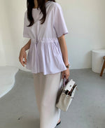 앞 스트링 블라우스