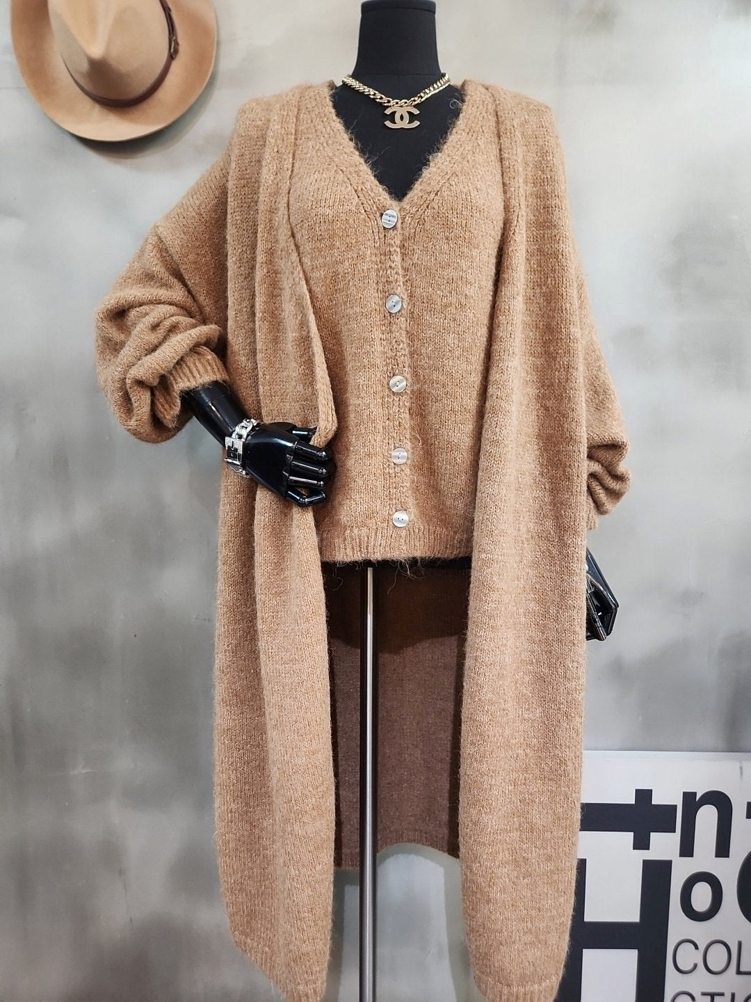 니트 조끼 가디건 set