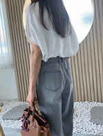 뒷밴딩 그레이 다데 쌍침 데님