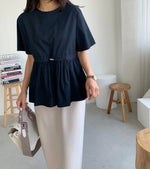 앞 스트링 블라우스