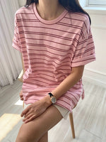 루즈 언발 단가라 티셔츠