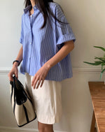 모노 미니 반팔 셔츠