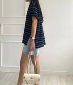 루즈 언발 단가라 티셔츠