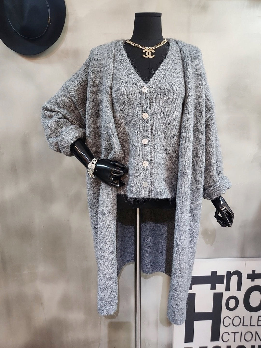 니트 조끼 가디건 set