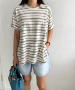 루즈 언발 단가라 티셔츠