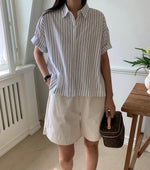 모노 미니 반팔 셔츠