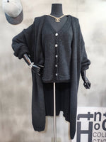 니트 조끼 가디건 set