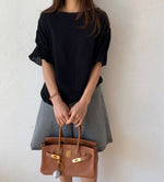 반팔 요루 스트링 블라우스