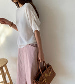 반팔 요루 스트링 블라우스