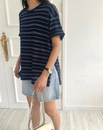 루즈 언발 단가라 티셔츠